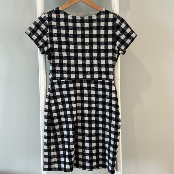 Gilli gingham black and white stretchy wrap checkered dress size small - Picture 7 of 8